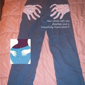 Women's Blue Graphic Ghost hands Jeans